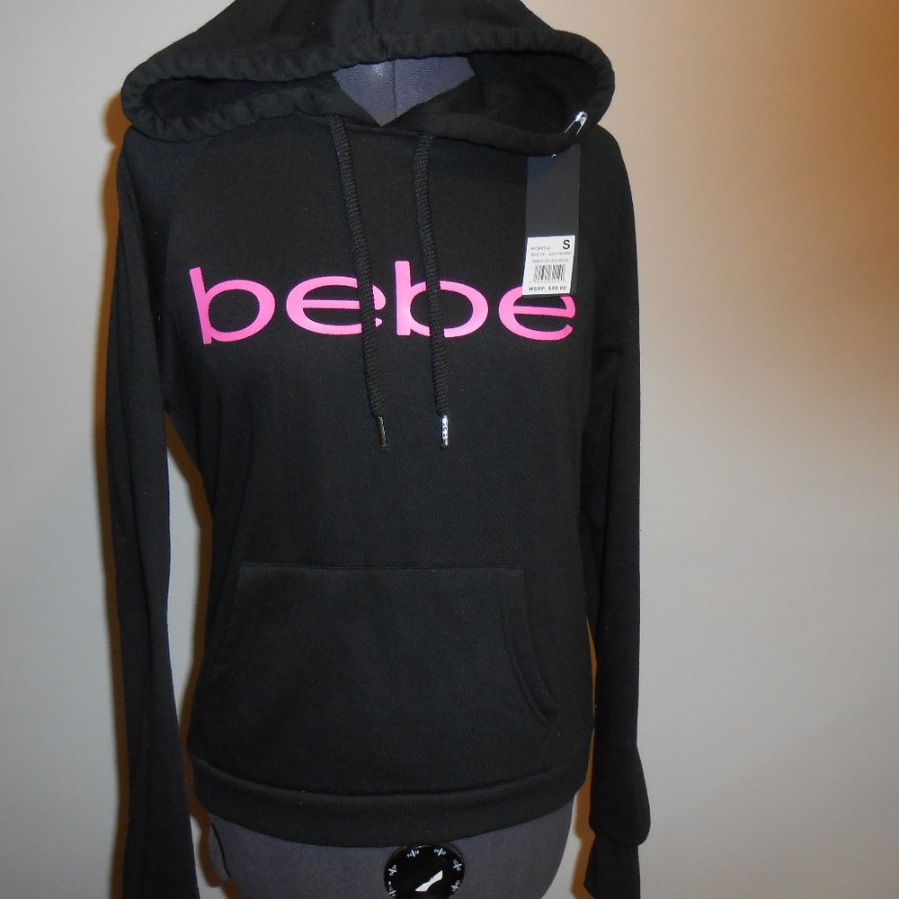 bebe pink and black hoodie ~small